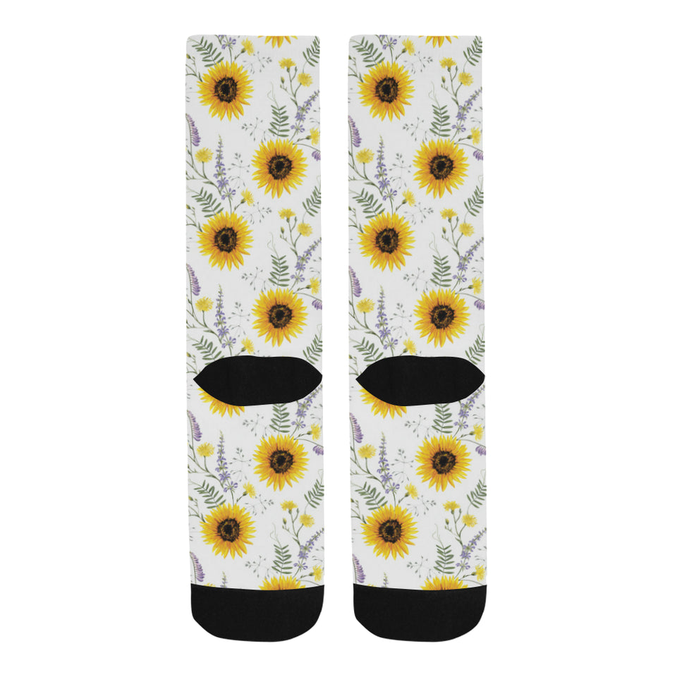 beautiful sunflowers pattern Crew Socks