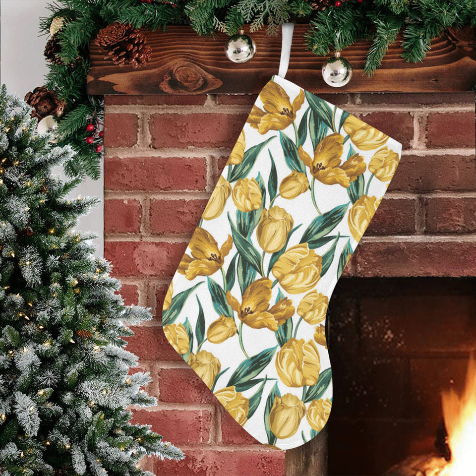 yellow tulips pattern Christmas Stocking