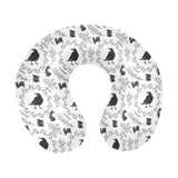 Crows floral wreath rabbit pattern U-Shaped Travel Neck Pillow