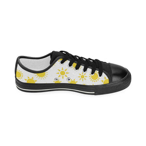 Sun pattern Kids' Boys' Girls' Low Top Canvas Shoes Black