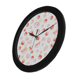 Sushi pattern Elegant Black Wall Clock