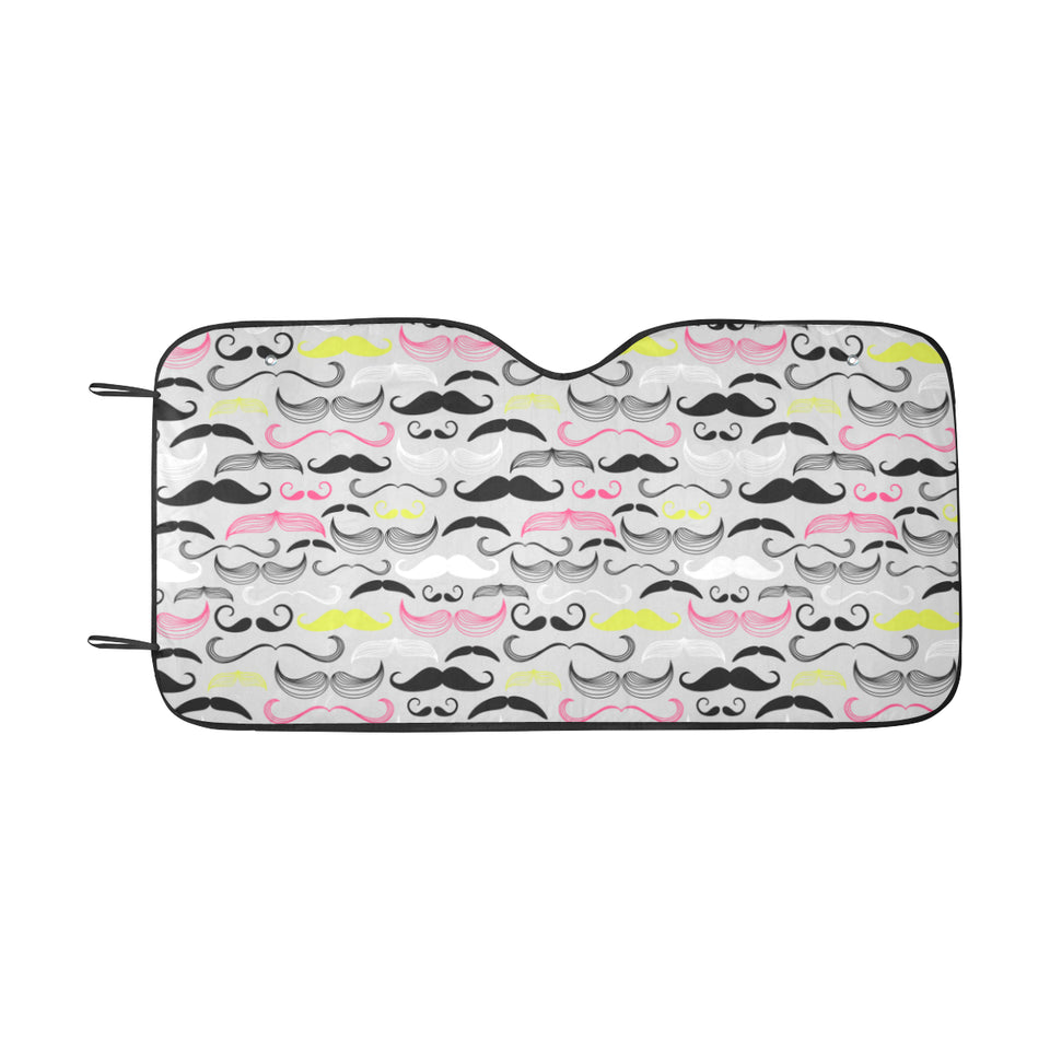 Mustache Beard Pattern Print Design 02 Car Sun Shade