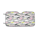 Mustache Beard Pattern Print Design 02 Car Sun Shade