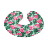 Watermelons tropical palm leaves pattern U-Shaped Travel Neck Pillow