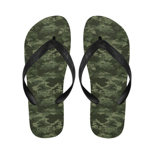 Digital Green camouflage pattern Unisex Flip Flops