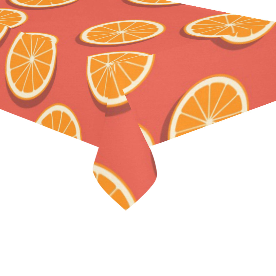 Oranges pattern red background Tablecloth