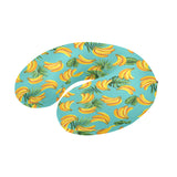 Banana Palm Leaves pattern background U-Shaped Travel Neck Pillow