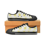 hand drawn sun pattern Men's Low Top Canvas Shoes Black