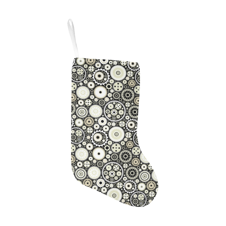 Gear Pattern Print Design 02 Christmas Stocking