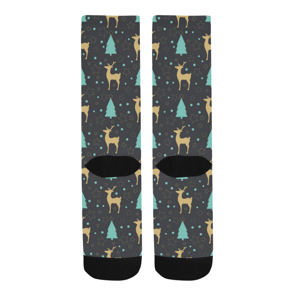 Deers star tree pattern Crew Socks