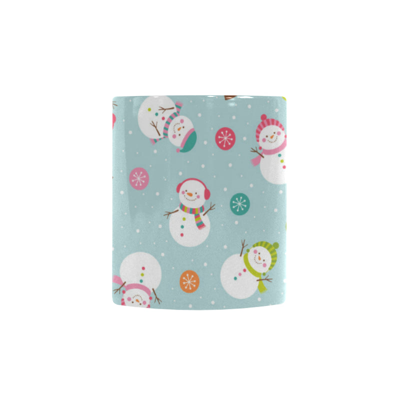 Cute snowman snowflake pattern Morphing Mug Heat Changing Mug