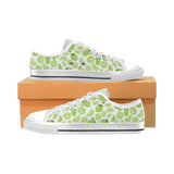 Lime design pattern Men's Low Top Canvas Shoes White