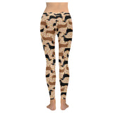 Dachshund floral background Women's Legging Fulfilled In US