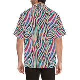 Colorful zebra skin pattern Men's All Over Print Hawaiian Shirt