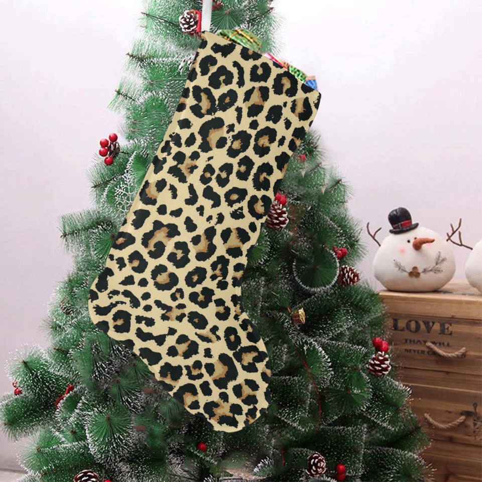 Leopard print design pattern Christmas Stocking