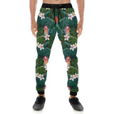 Parrot Palm tree leaves flower hibiscus pattern Unisex Casual Sweatpants