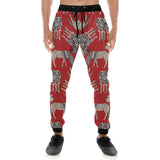 Zebra abstract red background Unisex Casual Sweatpants