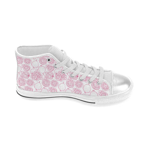 Sketch guava pattern Women's High Top Canvas Shoes White