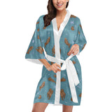 Sea otters pattern Women's Short Kimono Robe