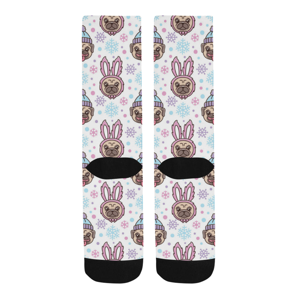 Cute pug hat rabbit costume pattern Crew Socks