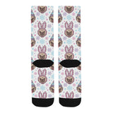 Cute pug hat rabbit costume pattern Crew Socks