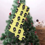 Cute ninja yellow background Christmas Stocking