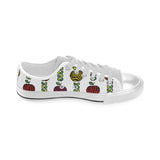 colorful apples leave zebra stripe Men's Low Top Shoes White
