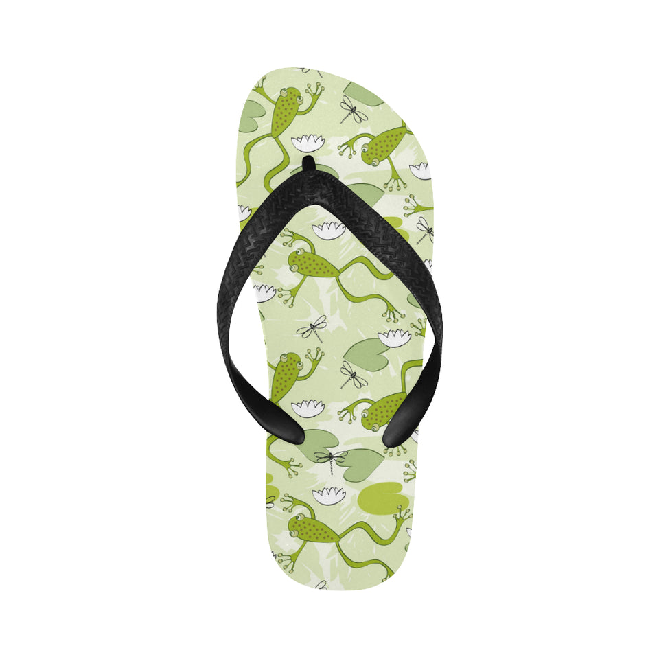 Cute frog dragonfly pattern Unisex Flip Flops