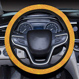 Orange traditional indian element pattern Car Steering Wheel Cover