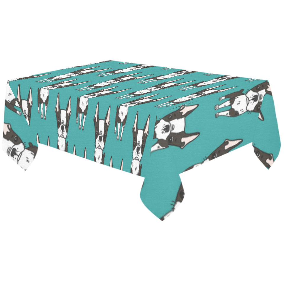 Hand drawn boston terrier dog pattern Tablecloth