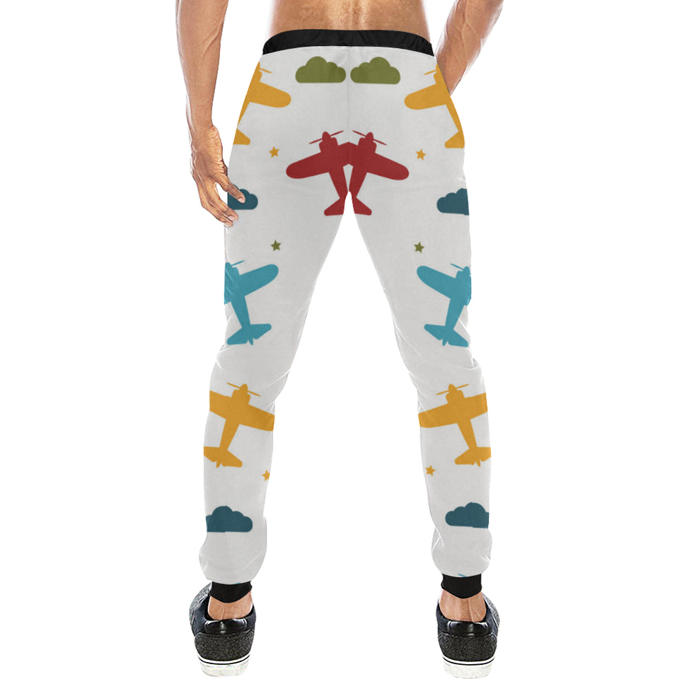 Airplane star cloud colorful Unisex Casual Sweatpants
