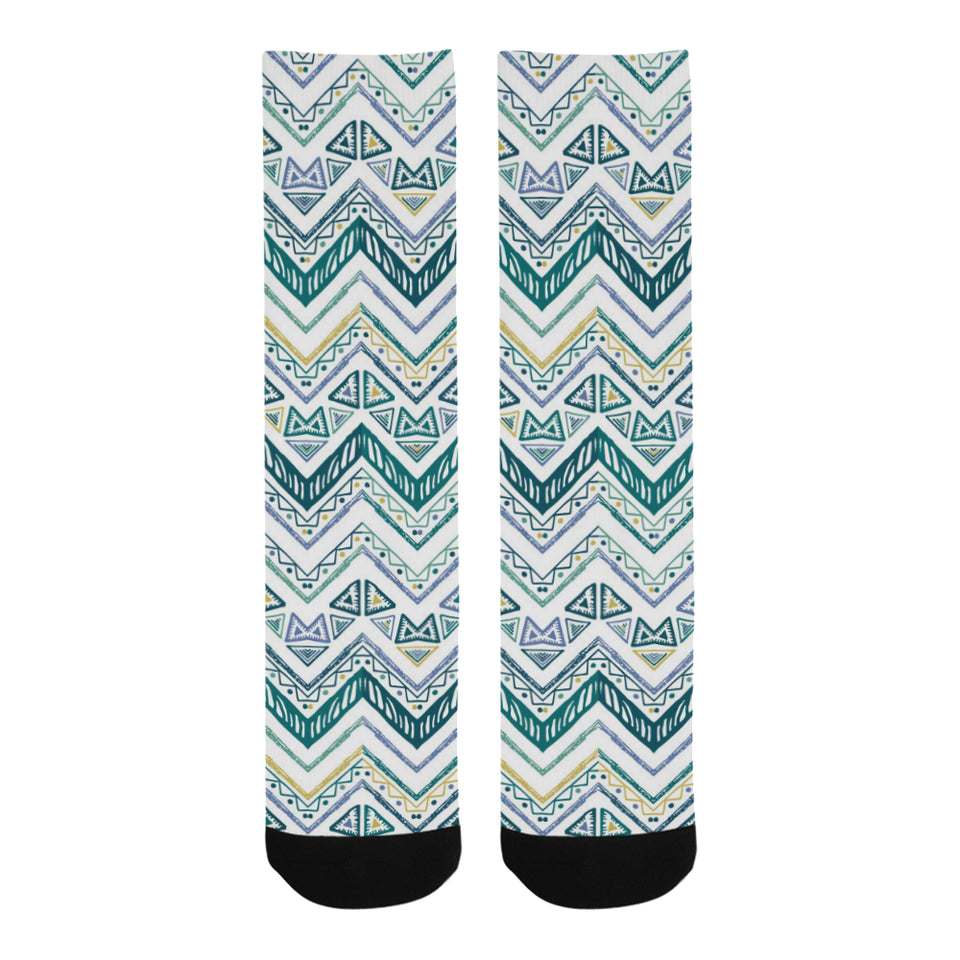 zigzag  chevron paint design pattern Crew Socks