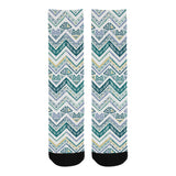 zigzag  chevron paint design pattern Crew Socks