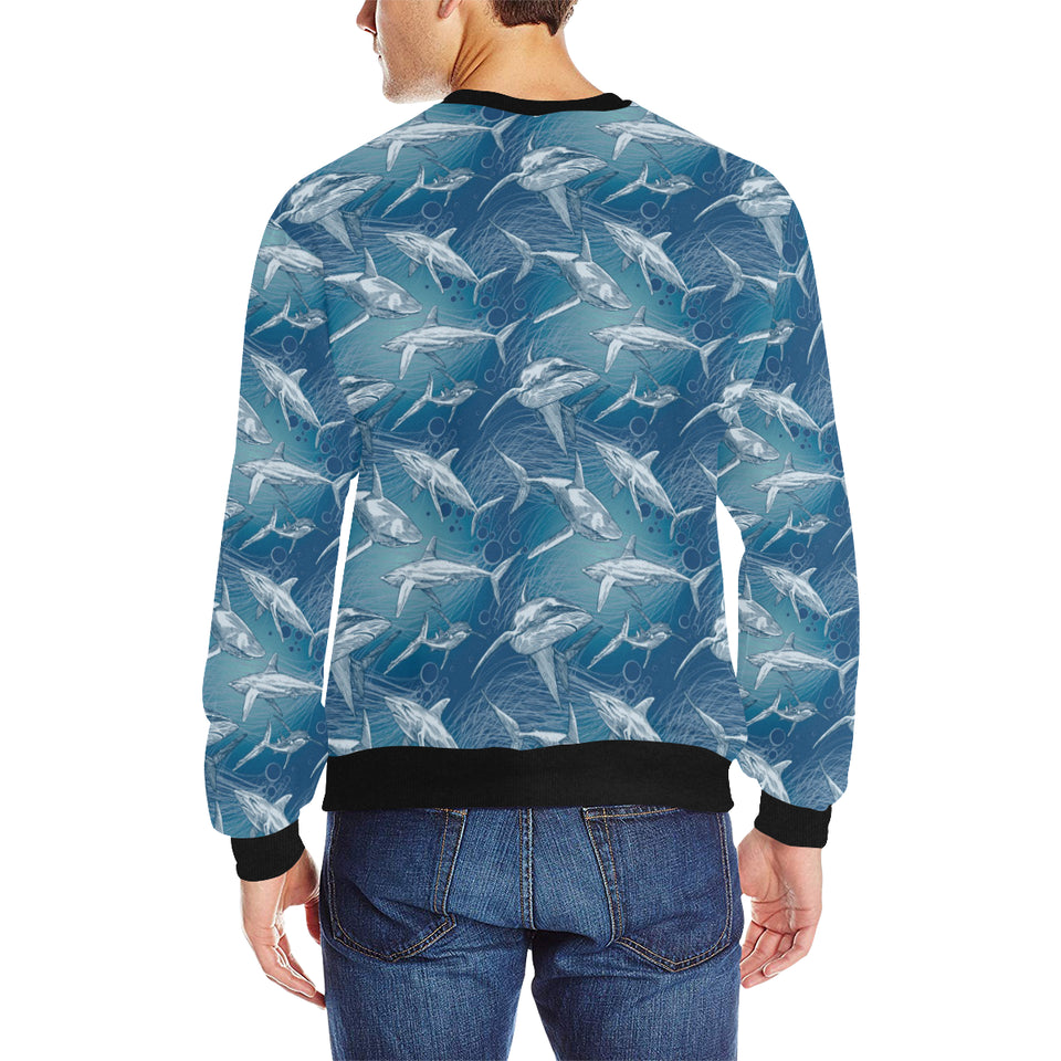 Shark hand drawn Men's Crew Neck Sweatshirt