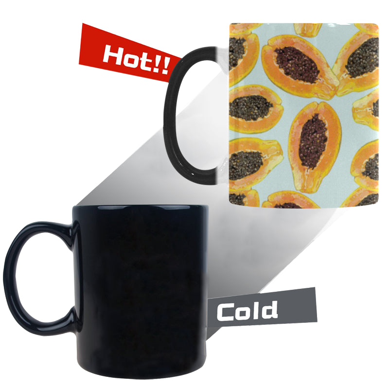 Watercolor papaya pattern Morphing Mug Heat Changing Mug