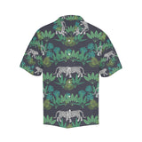 white bengal tigers tropical plant Men's All Over Print Hawaiian Shirt