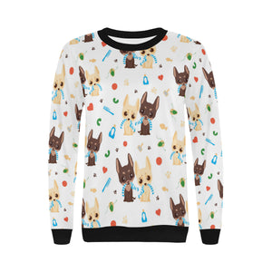Cute Chihuahua dog pattern Women's Crew Neck Sweatshirt