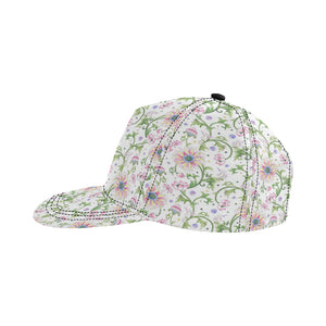 Beautiful pink lotus waterlily leaves pattern All Over Print Snapback Cap