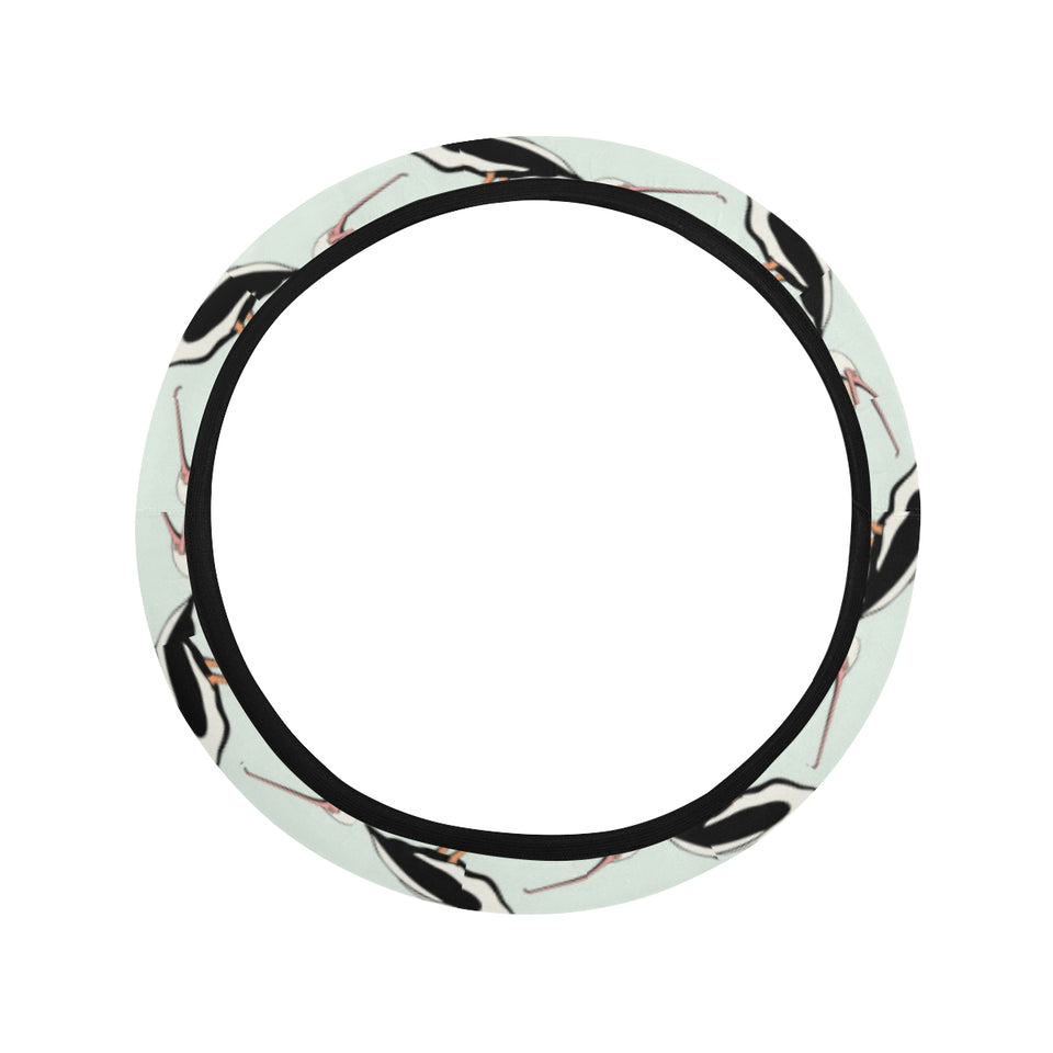 Pelican Pattern Print Design 02 Car Steering Wheel Cover