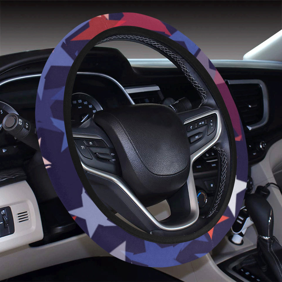 Red blue star pattern Car Steering Wheel Cover