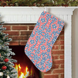 Blue Red Eiffel Tower Pattern Print Design 02 Christmas Stocking