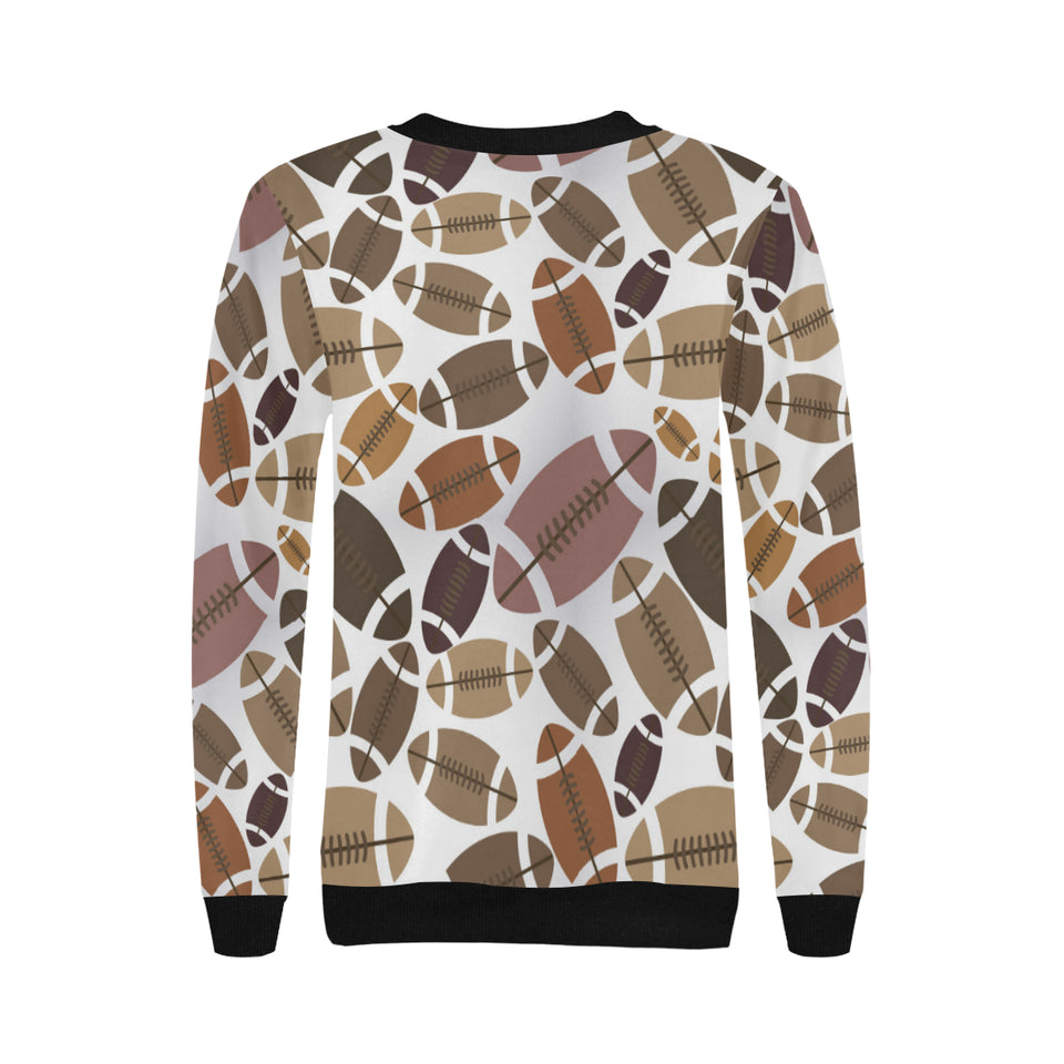 American football ball pattern Women's Crew Neck Sweatshirt