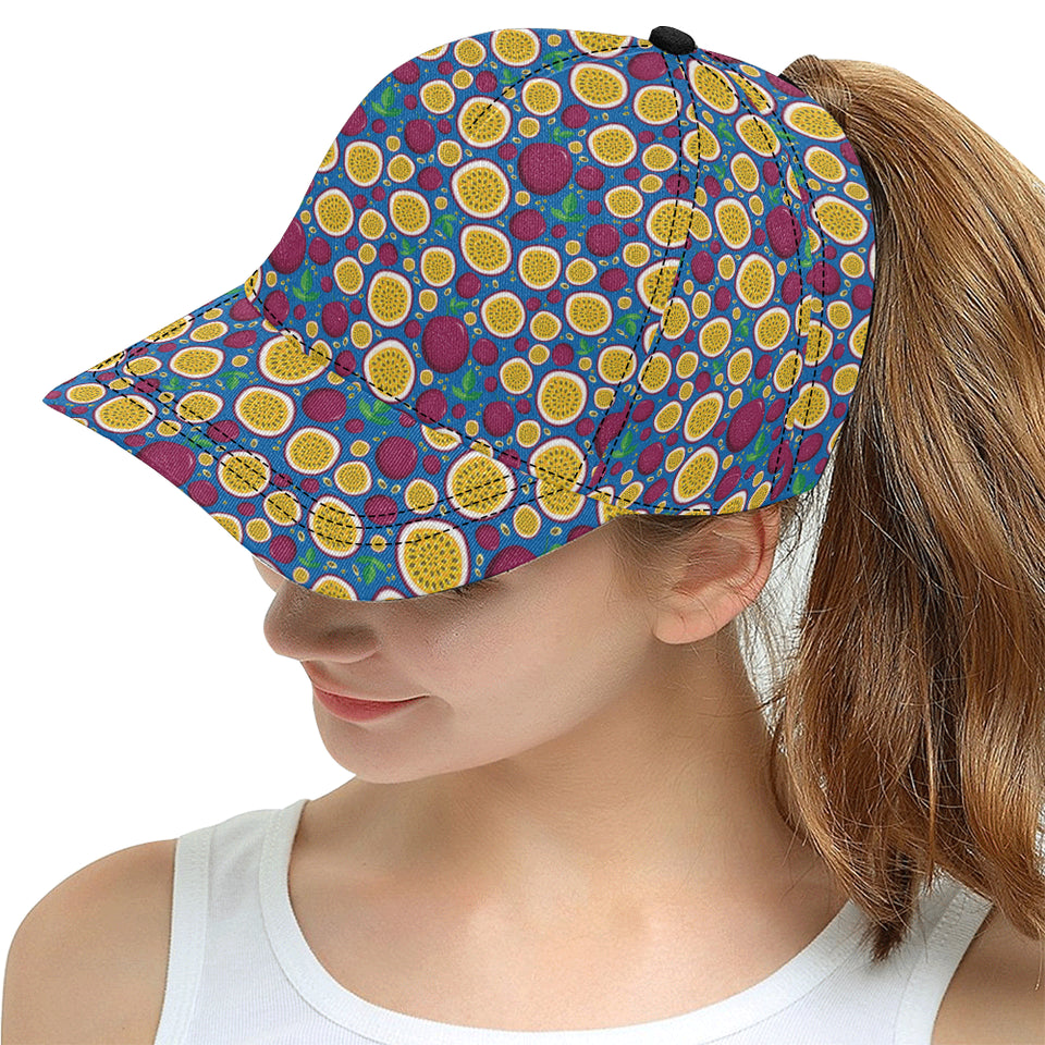 Passion fruit blue background All Over Print Snapback Cap