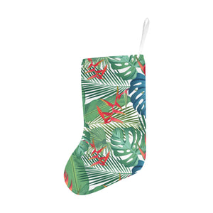 heliconia palm and monstera leaves pattern Christmas Stocking