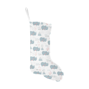 cute rhino heart pattern Christmas Stocking