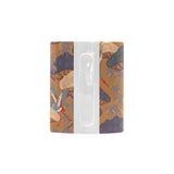 Bonsai bamboo stork japanese pattern brown theme Classical White Mug (Fulfilled In US)
