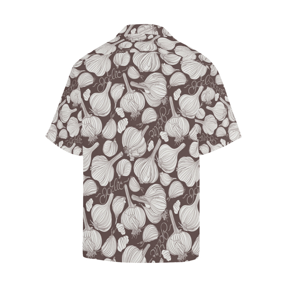 Garlic bulb dark background Men's All Over Print Hawaiian Shirt