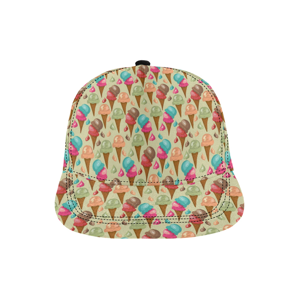 Colorful ice cream pattern All Over Print Snapback Cap