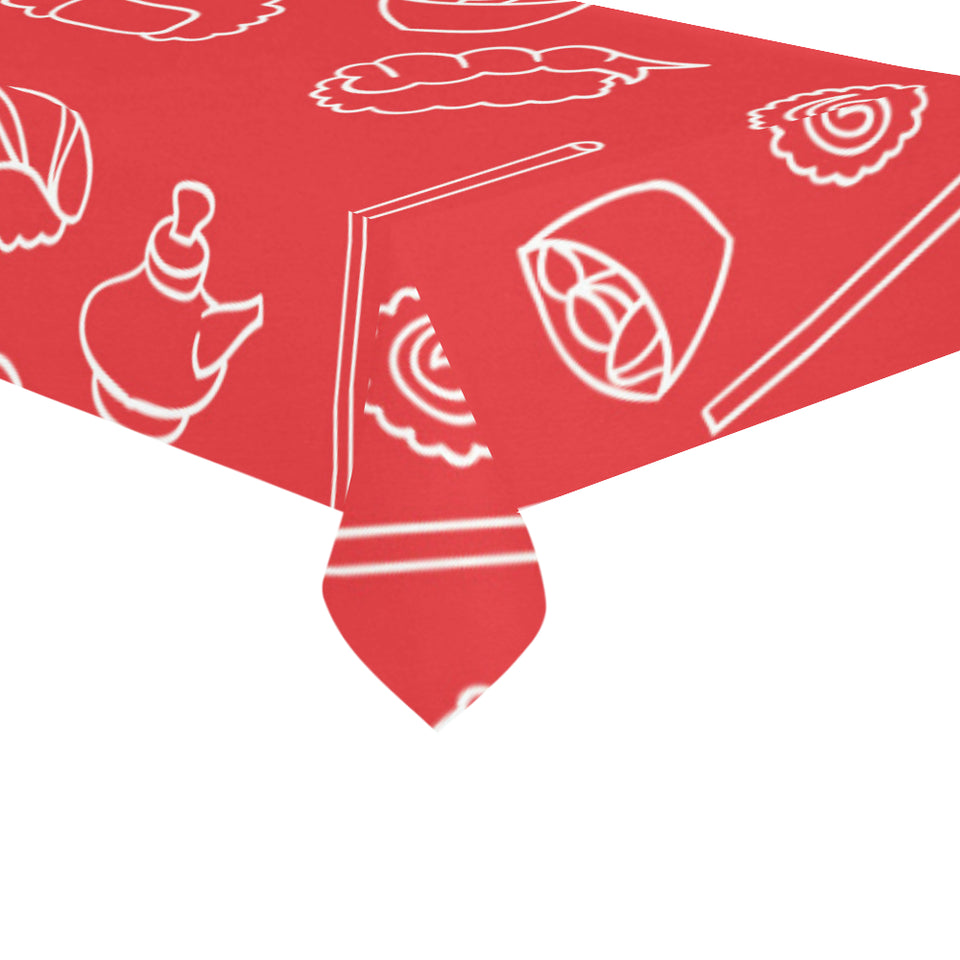 sushi pattern red background Tablecloth