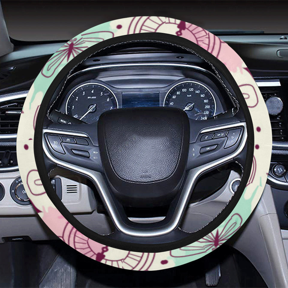 Clock butterfly pattern Car Steering Wheel Cover